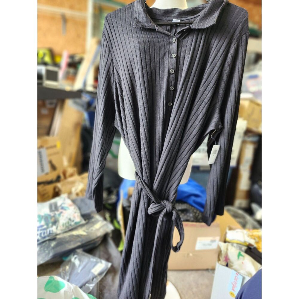 Old Navy Black Ribbed Knit Long Sleeve Dress – Women’s Size 3XL (NWT)